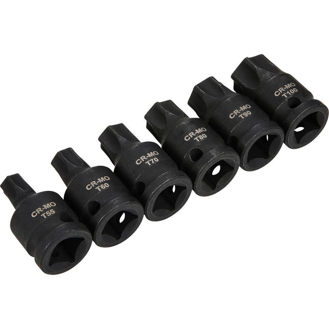 Blue Spot 6pce 1/2" Impact Torx Bits T55-t100