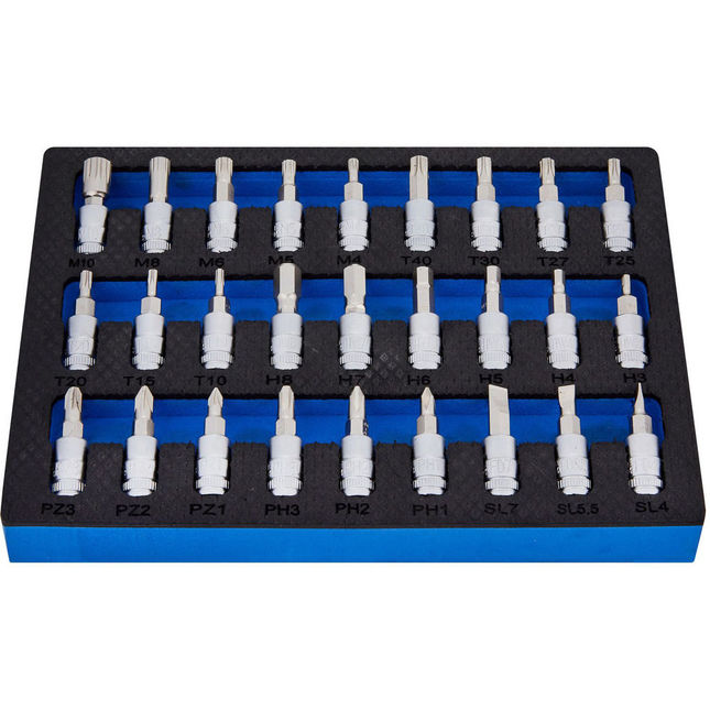 Image of BlueSpot 01610 27 Piece 1/4" Drive Mixed Socket Bit Set
