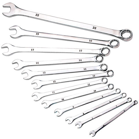 Image of Clarke Clarke CHT814 12 Piece 6 - 22mm Extra-Long Combination Spanner Set