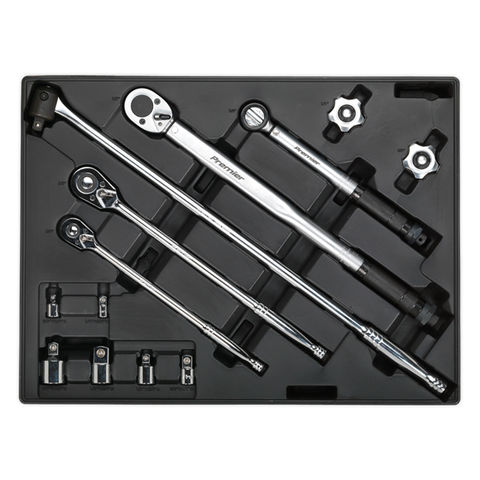 Image of Sealey Sealey TBT32 1/4" 3/8" & 1/2" Drive 13 Piece Tool Tray with Breaker Bar & Socket Adaptor Set