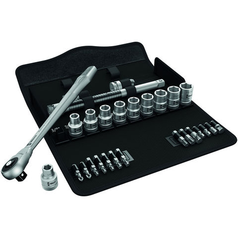 Wera Zyklop 8100 Sc10 1/2" Drive 28 Piece Imperial Ratchet and Socket Set