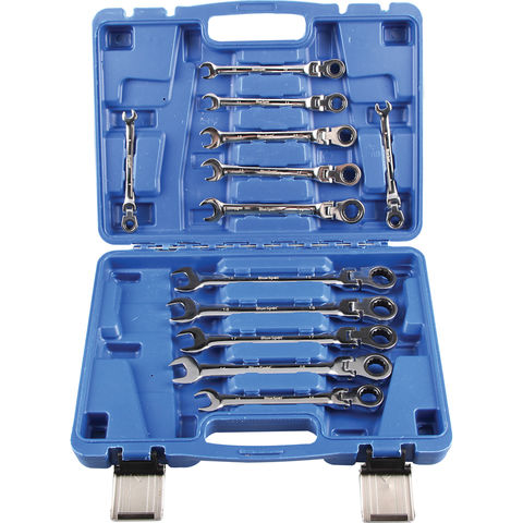 Image of Blue Spot Tools 12 Piece Flexible Metric Ratchet Combination Spanner Set