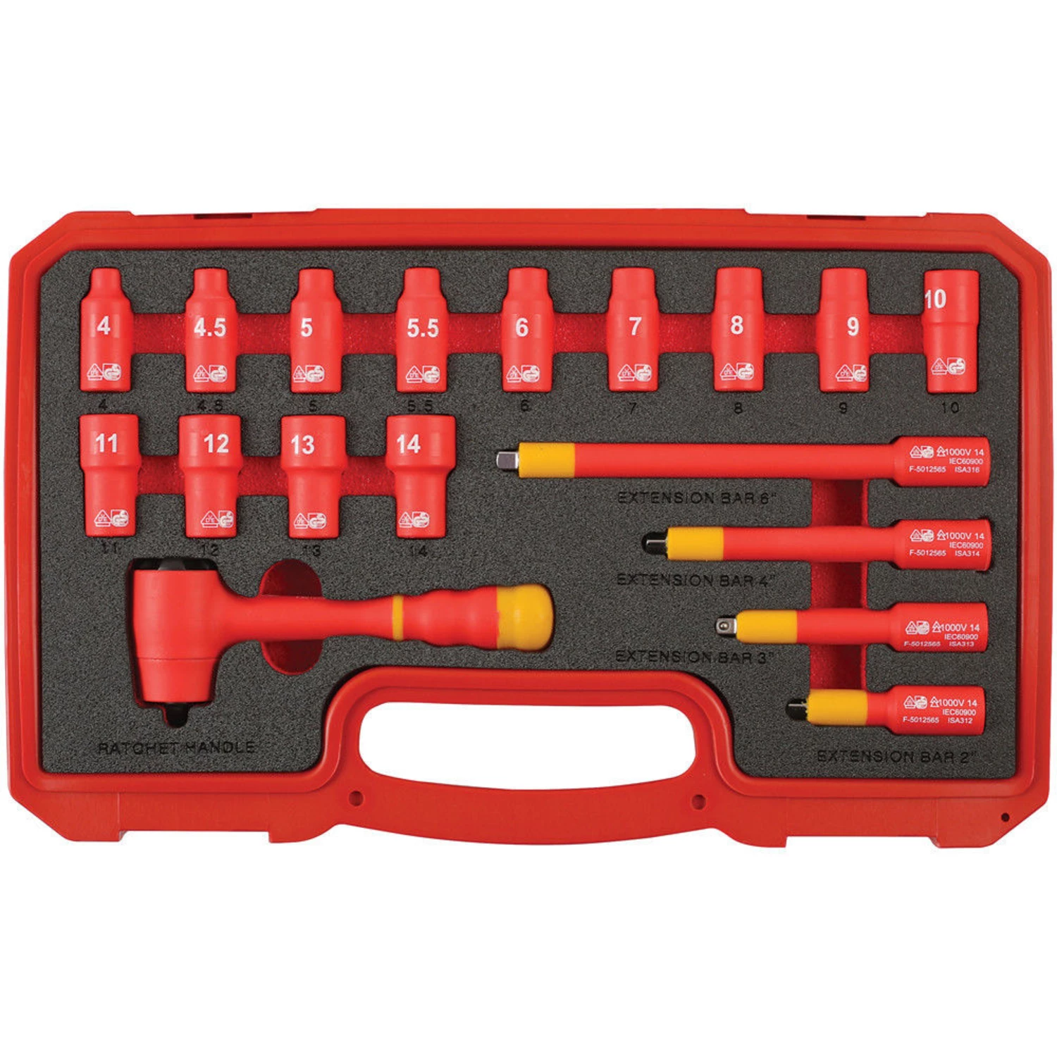 Laser 6145 18 Piece Insulated Socket Set 1/4