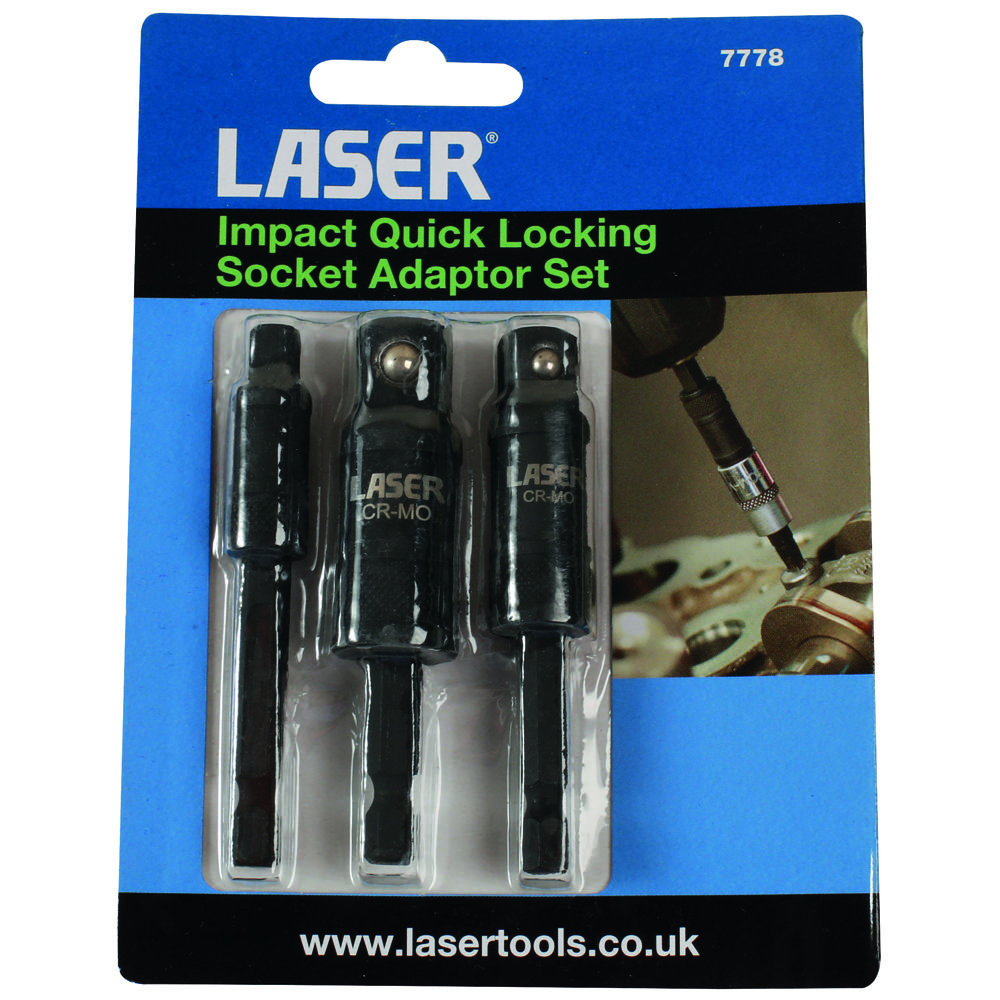 Laser 7778 3 Piece 75mm Quick Locking Impact Socket Adaptor Set Machine Mart Machine Mart