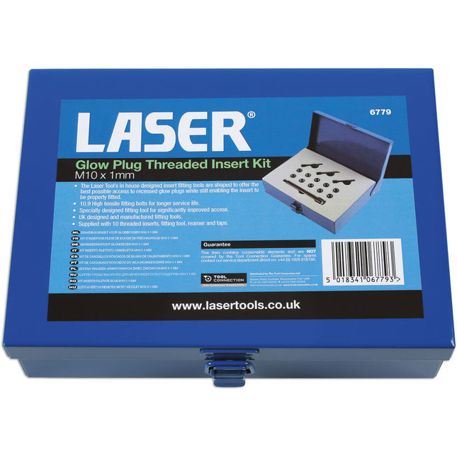 Laser 6779 Glow Plug Threaded Insert Kit M10 x 1mm - Machine Mart