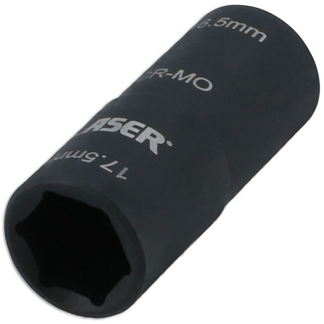Laser 8213 1/2"d Double Ended Damaged Wheel Nut Socket 16.5 X 17.5mm