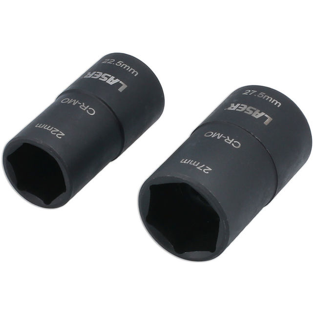 Laser 8228 1/2"d Double Ended Damaged Wheel Nut Socket Set 2pc