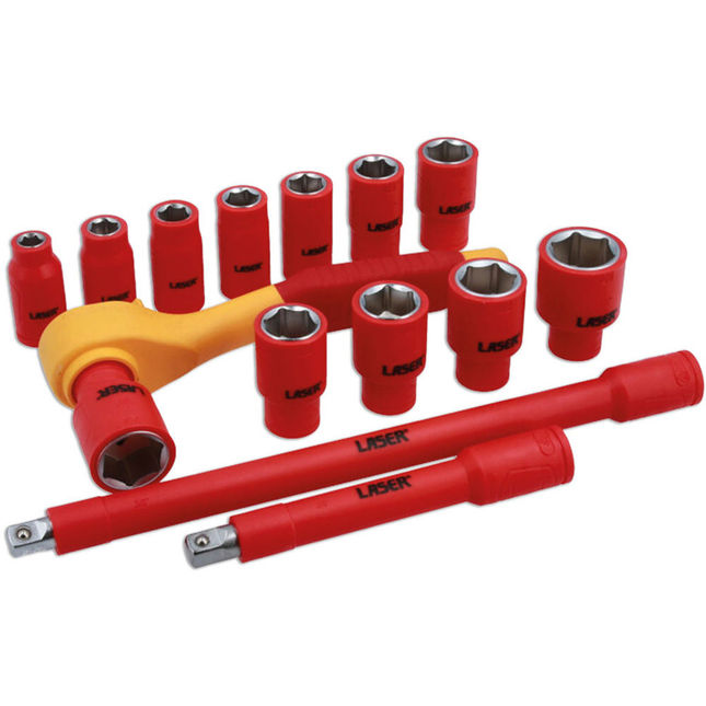 Laser 8891 Vde Insulated 3/8"d Socket Set 3/8"d 15pc