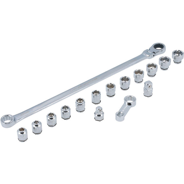 Laser 8662 16 Piece Extra Long Flexible Ratchet Wrench/socket Set
