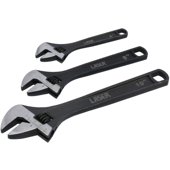 Laser 8677 Adjustable Wrench Set 3pc