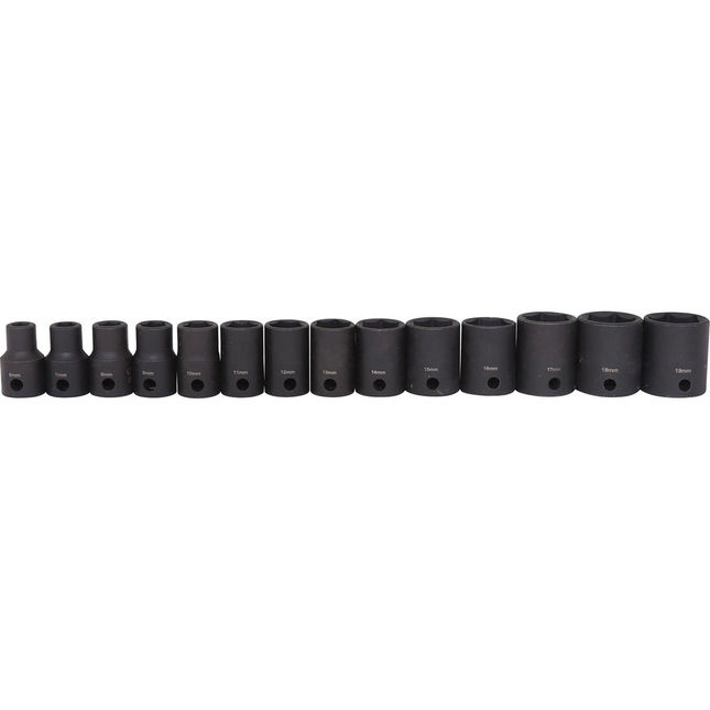 Blue Spot 01599 14-piece 3/8" Drive Metric Impact Stubby Sockets