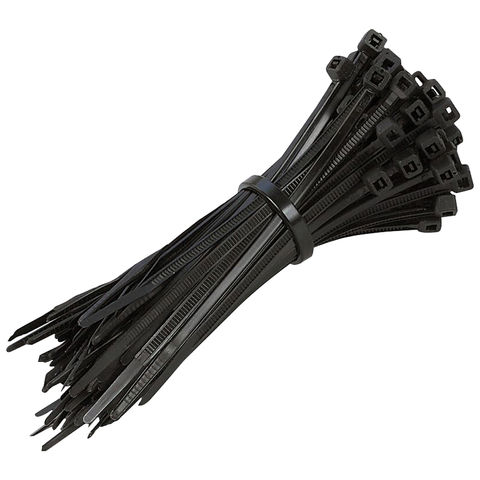 Image of Machine Mart 100 Pack Black Cable Tie Set 150mm