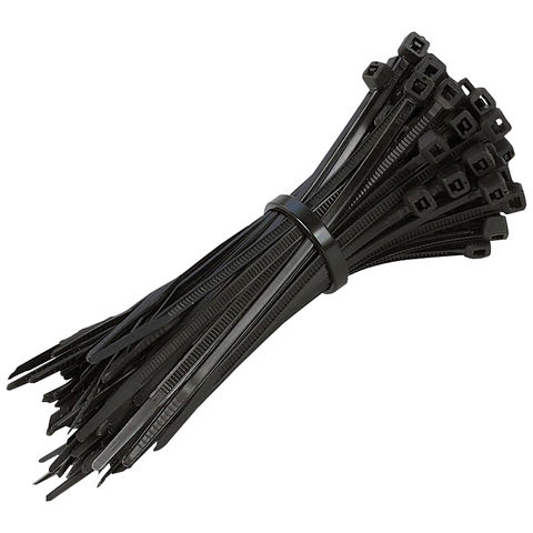 Image of Machine Mart 100 Pack Black Cable Tie Set 200mm