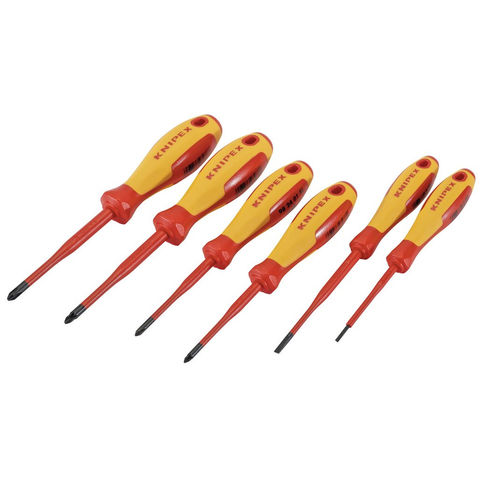 Knipex 00 20 12 VO4 VDE Insulated Slotted/Phillips®/Pozidriv® Screwdriver Set (6 Piece)