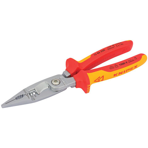 Image of Knipex Knipex 200mm Fully Insulated Universal Installation Pliers