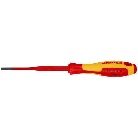 Knipex 98 20 35 SL VDE Insulated Slotted Screwdriver 3.5 x 100mm - Slim