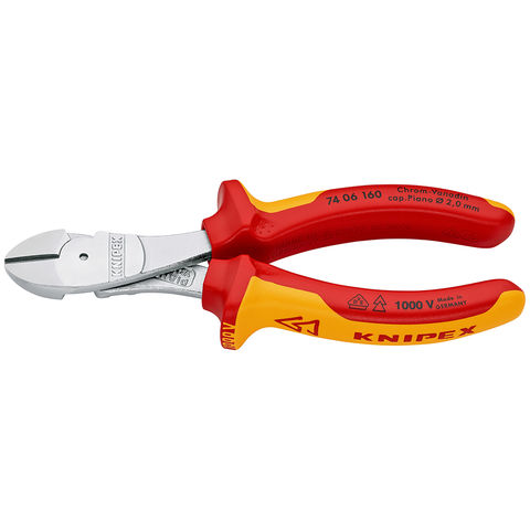 Knipex 74 06 160 SB 160mm VDE Insulated High Leverage Diagonal Cutter 