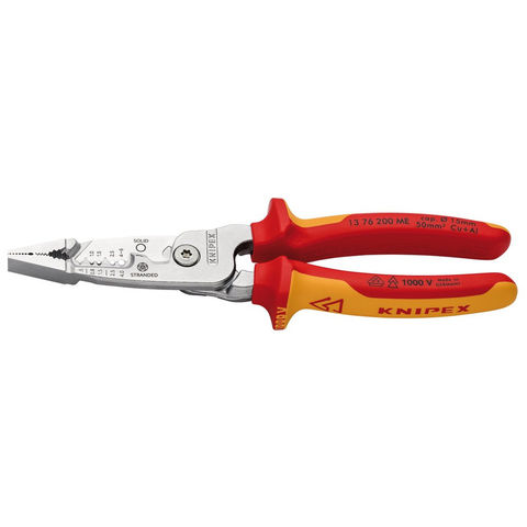 Knipex 13 76 200 ME 200mm VDE Wire Stripper with multi-component grips chrome plated