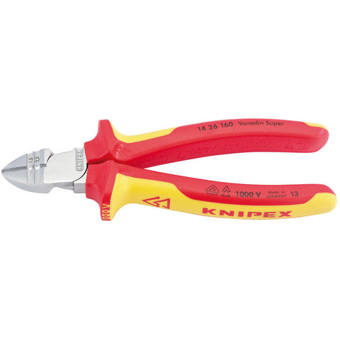 Photo of Knipex Knipex 160mm Fully Insulated Diagonal Wire Strippers & Cutters
