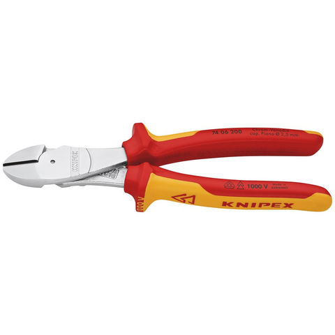 Knipex 74 06 200 SB VDE Insulated High Leverage Diagonal Cutter 200mm