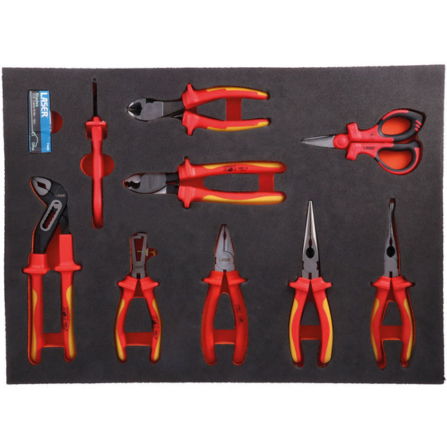 Laser 8485 Vde Insulated Pliers Set In Foam Inlay