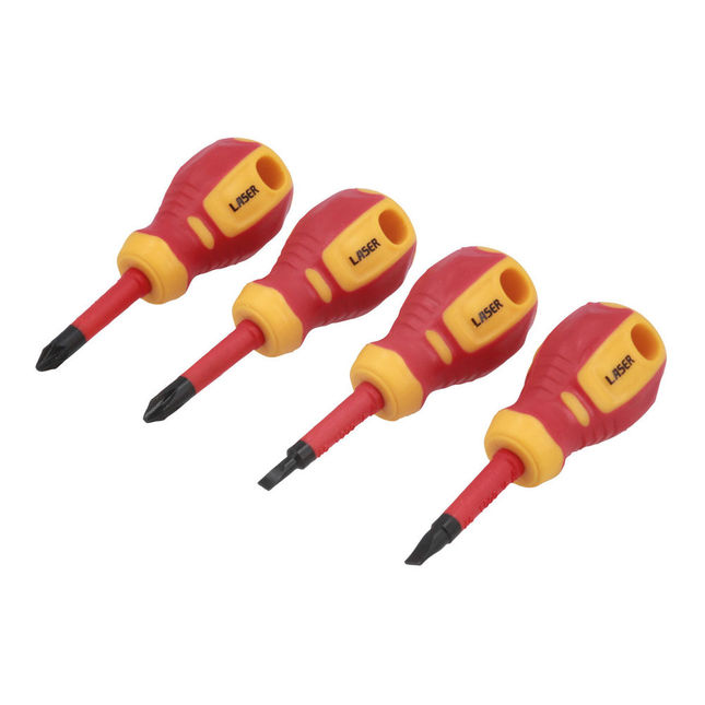 Laser 8491 Vde Slim Stubby Insulated Screwdriver Set 4pc