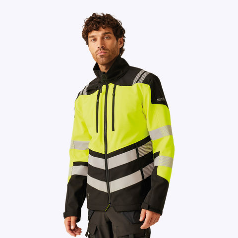 Regatta Regatta Hi Vis X Pro 3 Layer Softshell Jacket Black Yellow