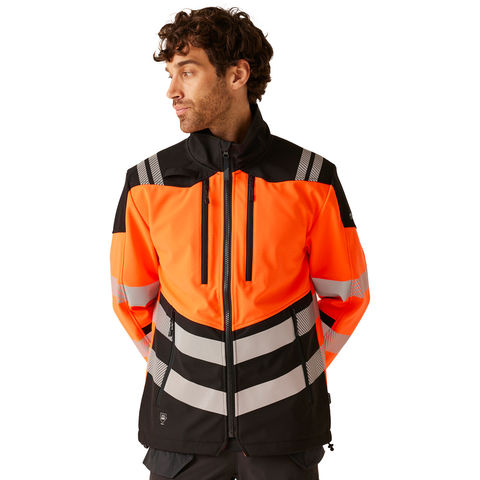 Regatta Regatta Hi Vis X Pro 3 Layer Softshell Jacket Black Orange