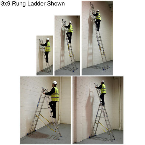 Photo of Machine Mart Xtra Zarges Skymaster Combination Ladder 3x14 Rung