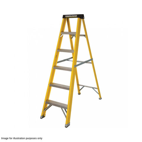 Photo of Youngman Youngman S400 10 Tread Glass Fibre Swingback Stepladder
