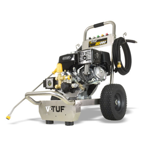 V-TUF DD080 2900psi, 200Bar, 15L/min Industrial 9HP Gearbox Driven Honda Petrol Pressure Washer