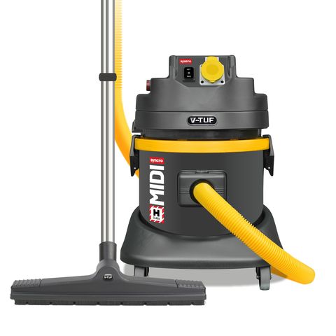V-TUF MIDI SYNCRO 1400W H-Class 21L Industrial Dust Extraction Vacuum Cleaner - with Power Take Off & Automatic Filter Shaker (110V)