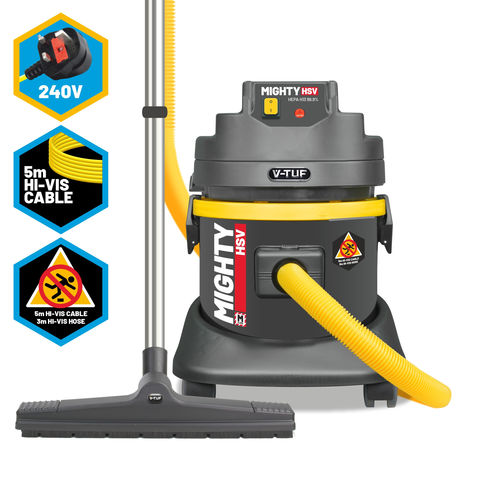 V-TUF MIGHTY HSV - 21L M-Class 230V Industrial Dust Extraction Vacuum Cleaner Health & Safety Version - Dusty Warehouse Sweeper Kit
