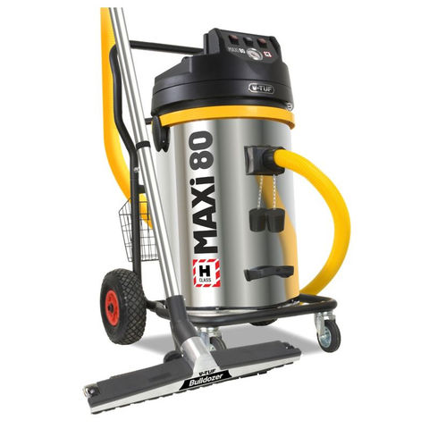 Image of V-TUF V-TUF MAXi - 80L H-Class 230V 3500W Dust Extraction Vacuum Cleaner - 450mm wide Bulldozer Head & 15m Hose & 25m "Motor Saver" Extension Cable