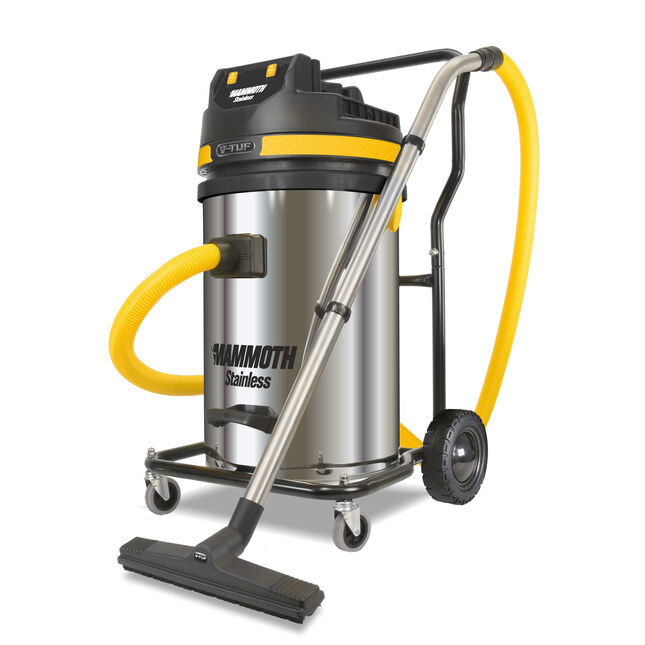Image of V-TUF MAMMOTH STAINLESS 2.4kW 80L Wet & Dry Twin Motor Industrial Vacuum Cleaner - Auto Pump Out (230V)
