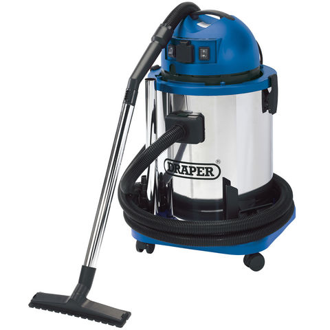 Image of Machine Mart Xtra Draper WDV50SS 50l Wet and Dry Vacuum Cleaner with Stainless Steel Tank (230V)
