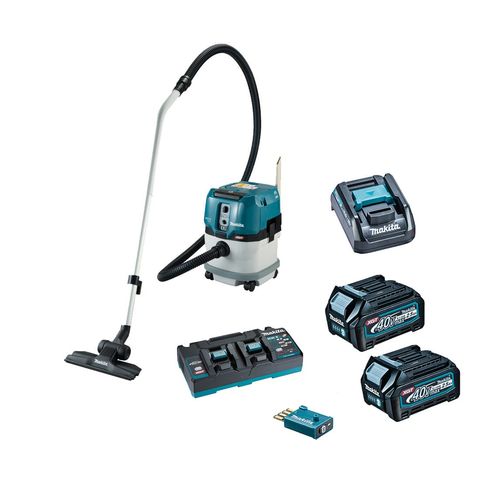 Image of Makita Makita VC004GLD22 40VMAX L-CLASS BL AWS 15L Airborne Particle Dust Extractor with 2x 2.5Ah XGT (Li-ion) Batteries