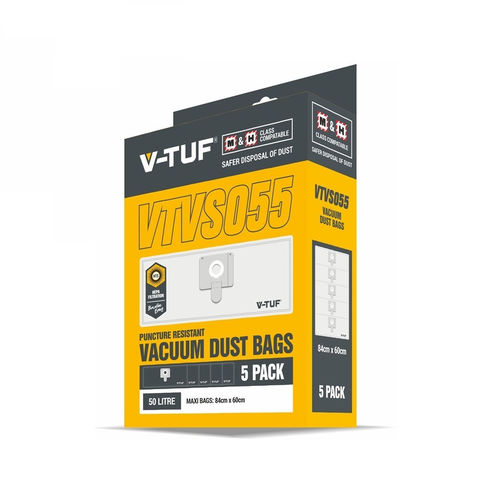 V-TUF VTVS055 50L Large Hepa Vacuum Cleaner Dust Bags  (Pack of 5)