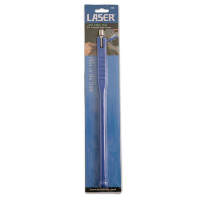 Laser 5224 Attrezzo Per Valvole Pneumatici Schrader - Leva Pivottante Con Corpo Composito Per Cerchi In Lega