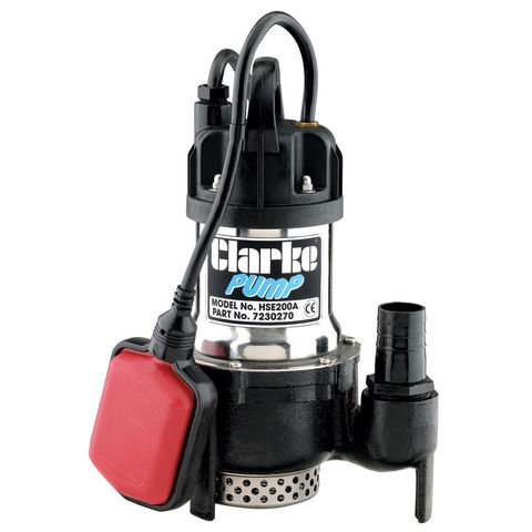 Clarke HSE200A 1½" 420W 200Lpm 8m Head Submersible Water Pump with Float Switch (230V)