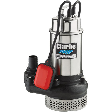 Clarke DWP200A 2” 1500W 600Lpm 10m Head Submersible Dirty Water Pump With Float Switch (230V)