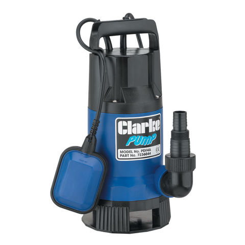 Clarke PSV4A 1½” 750W 216Lpm 8m Head Dirty Water Submersible Pump with Float Switch (230V)