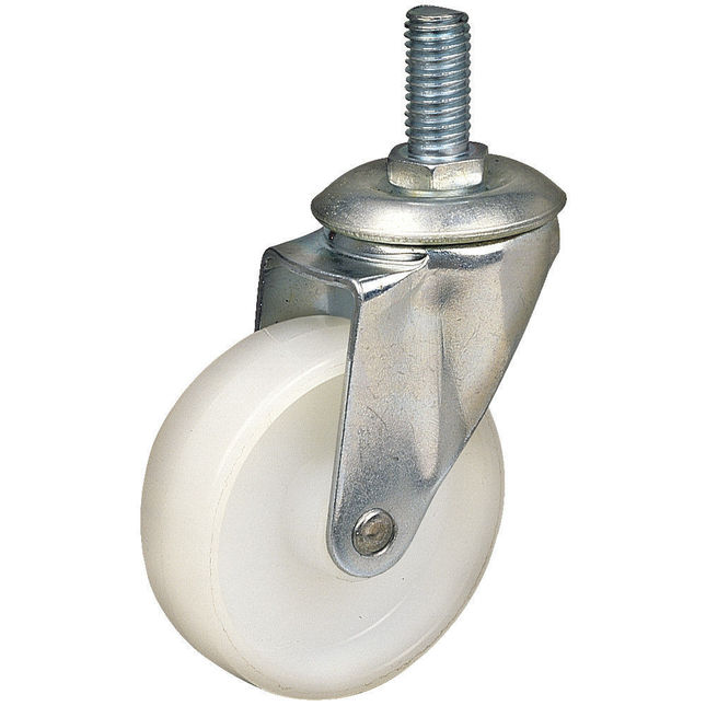 Clarke Ml309w-a 75mm White Nylon Threaded Stem Swivel Castor