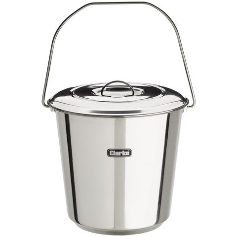Image of Clarke Clarke CHT848 12 Litre Stainless Steel Bucket With Lid