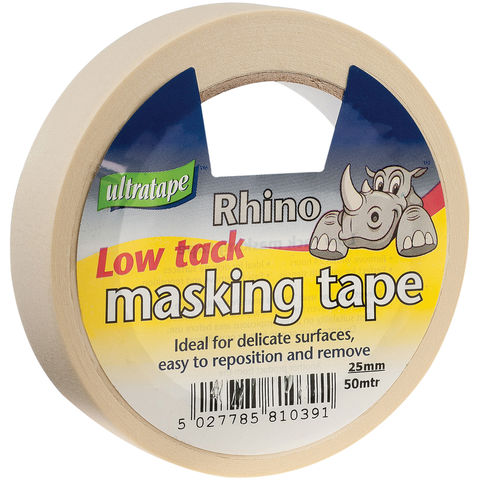 Image of Ultratape Ultratape Rhino Low Tack Masking Tape, 25mm x 50m