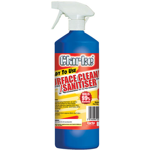 Clarke CS1 Surface Cleaner/Sanitiser 1 Litre Spray Bottle