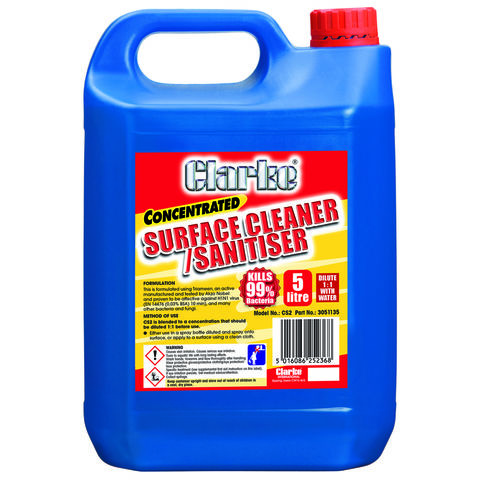 Clarke CS2 Surface Cleaner/Sanitiser 5 Litre - Concentrated Refill