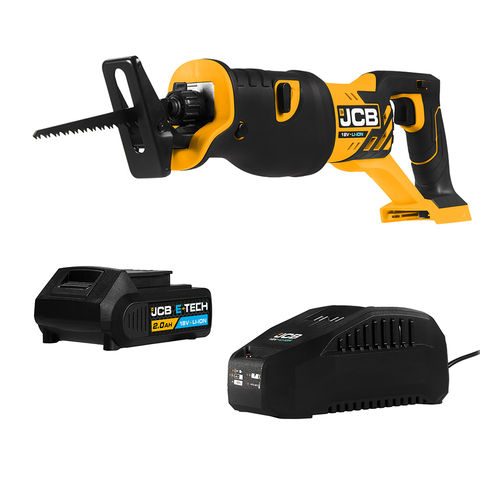 Image of JCB 18V Tools JCB 21-18RS-2X 18V Reciprocating Saw with 2.0Ah battery and 2.4A charger