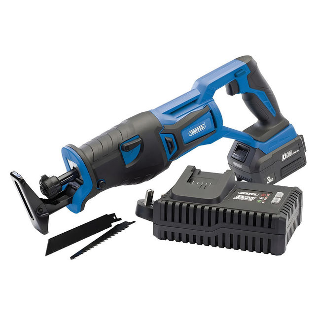 Draper D20rs28set D20 20v Brushless Reciprocating Saw With 3ah Battery And Fast Charger