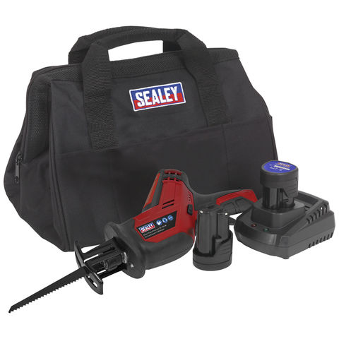 Sealey CP1208KIT 12V Cordless Reciprocating Saw Kit in Bag with 2 x 1.5Ah Batteries & Charger